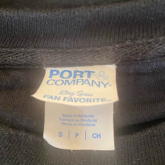 Port and Company Black Sweater with Pink Smiley Design - Picture 2 of 2